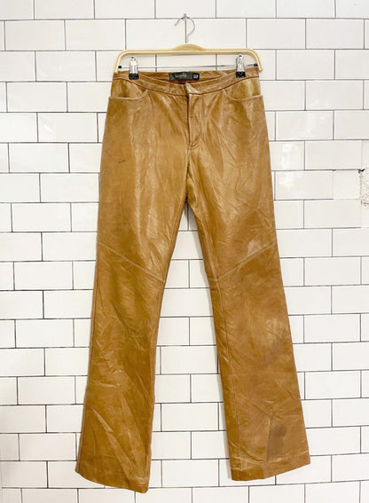 y2k gap leather low rise bootcut western pants - good market thrift store