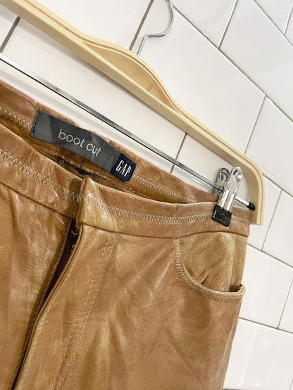 y2k gap leather low rise bootcut western pants - good market thrift store