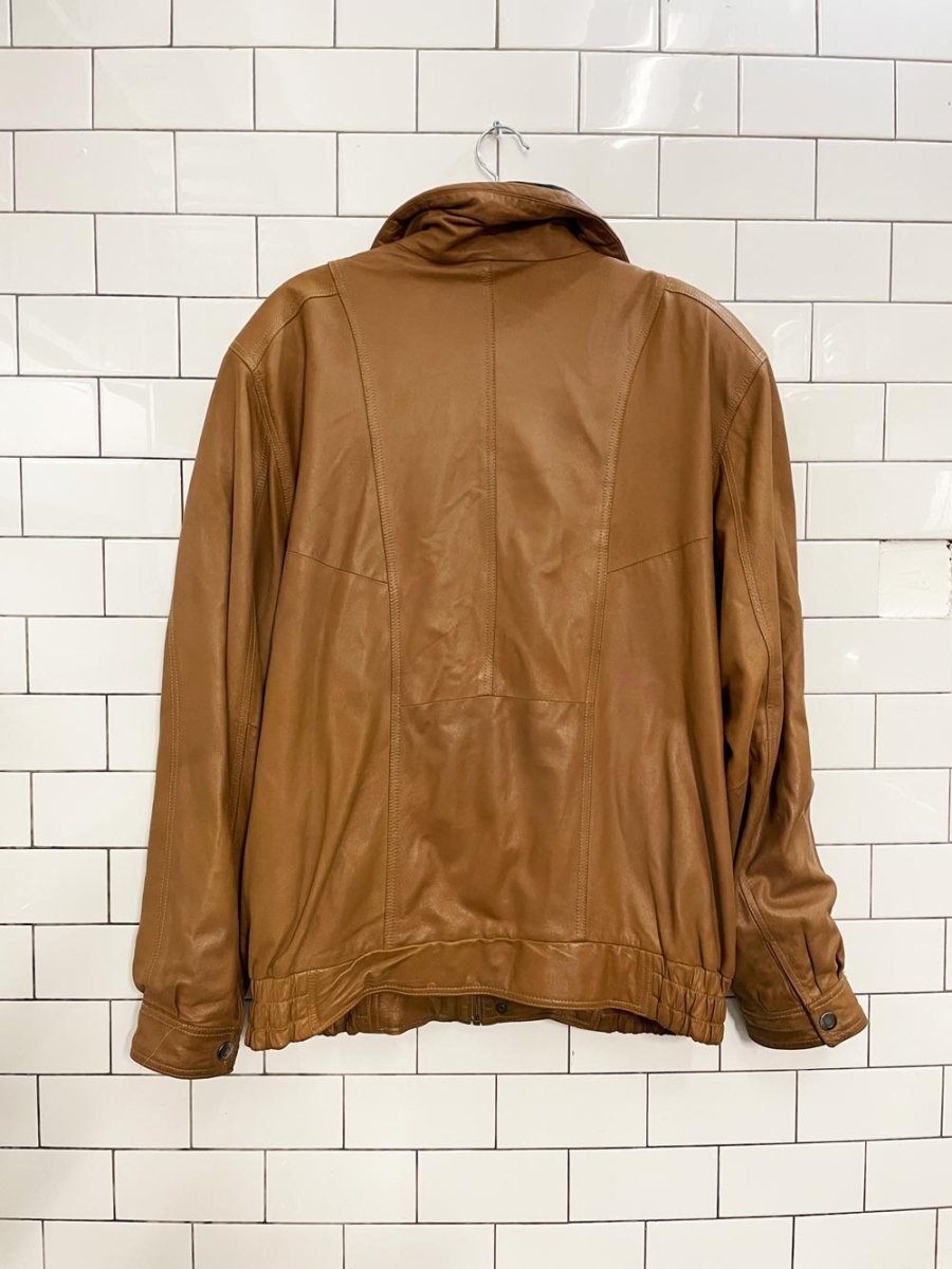 vintage brushed leather bomber jacket - good market thrift store