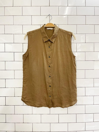 uniqlo 100% linen sleeveless shirt - good market thrift store