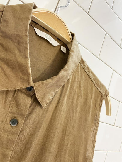 uniqlo 100% linen sleeveless shirt - good market thrift store
