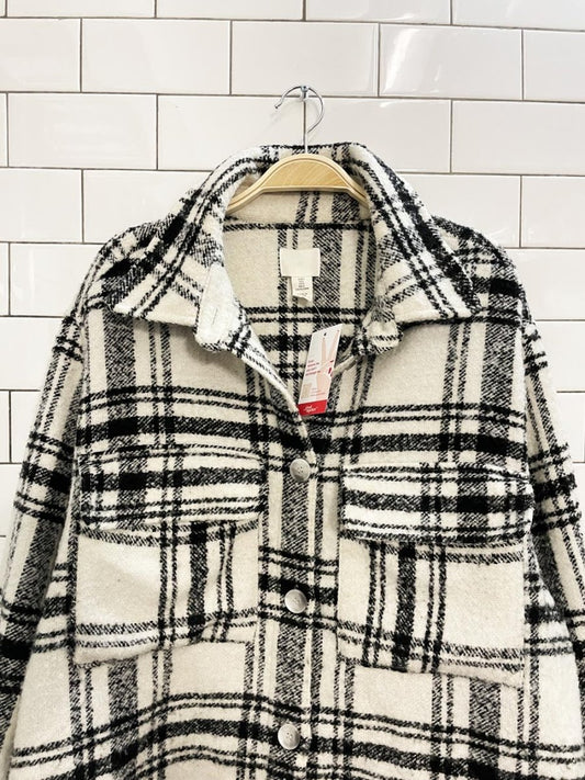 h&m 2024 oversized wool - blend shirt jacket - good market thrift store
