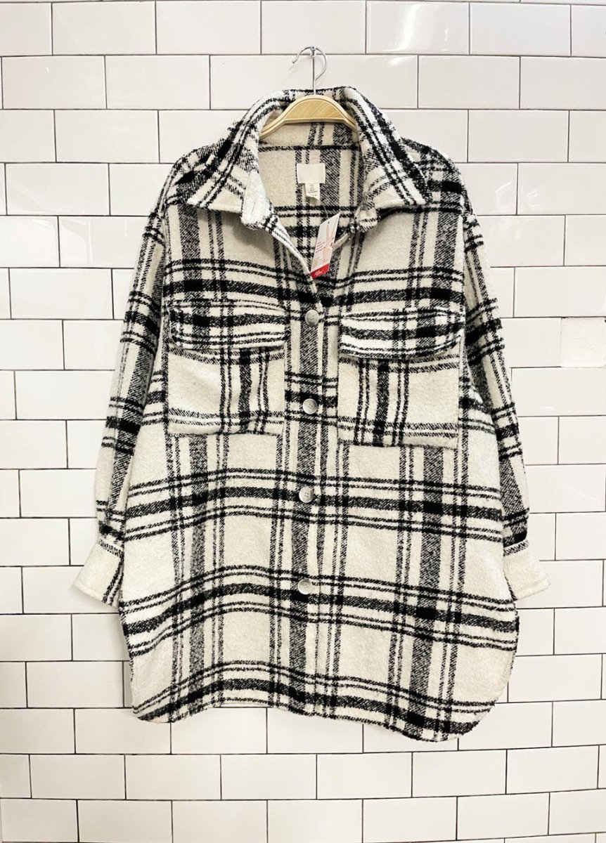 h&m 2024 oversized wool - blend shirt jacket - good market thrift store