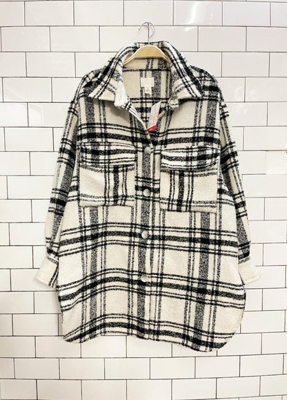 h&m 2024 oversized wool - blend shirt jacket - good market thrift store