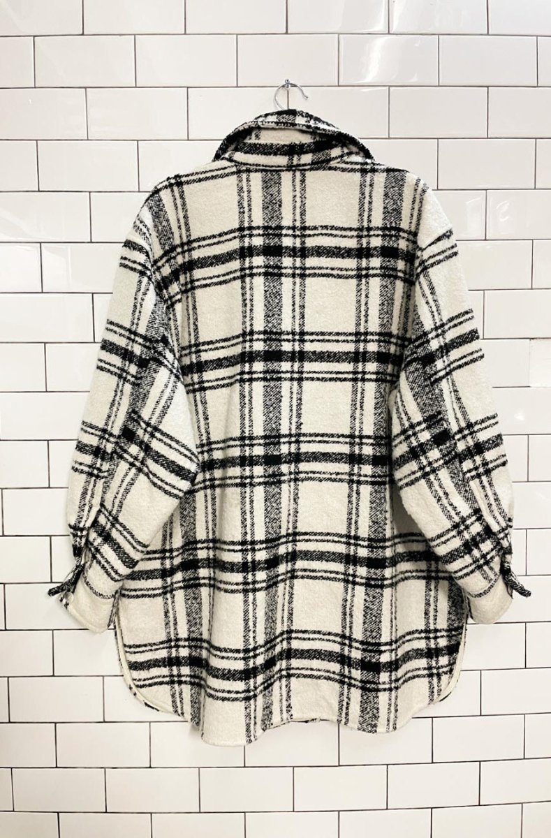 h&m 2024 oversized wool - blend shirt jacket - good market thrift store