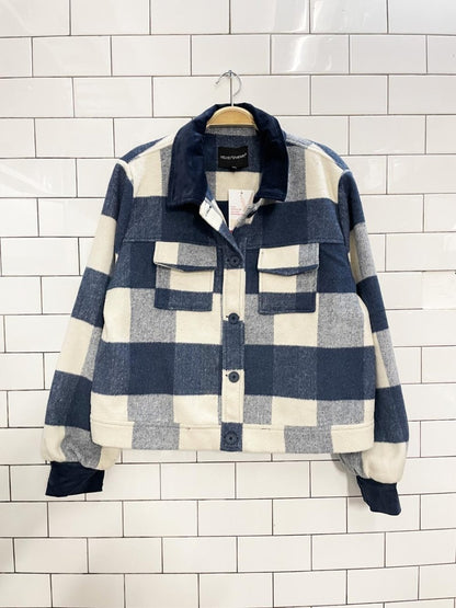 velvet heart plaid cord trim shirt jacket - good market thrift store