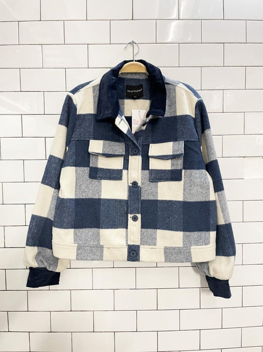 velvet heart plaid cord trim shirt jacket - good market thrift store