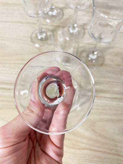 x4 vintage fluted glass tulip wine glasses - good market thrift store