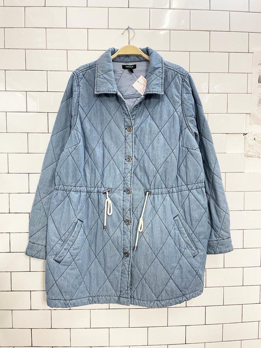 torrid quilted drawstring denim jacket - good market thrift store