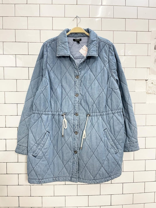 torrid quilted drawstring denim jacket - good market thrift store