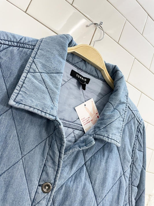 torrid quilted drawstring denim jacket - good market thrift store