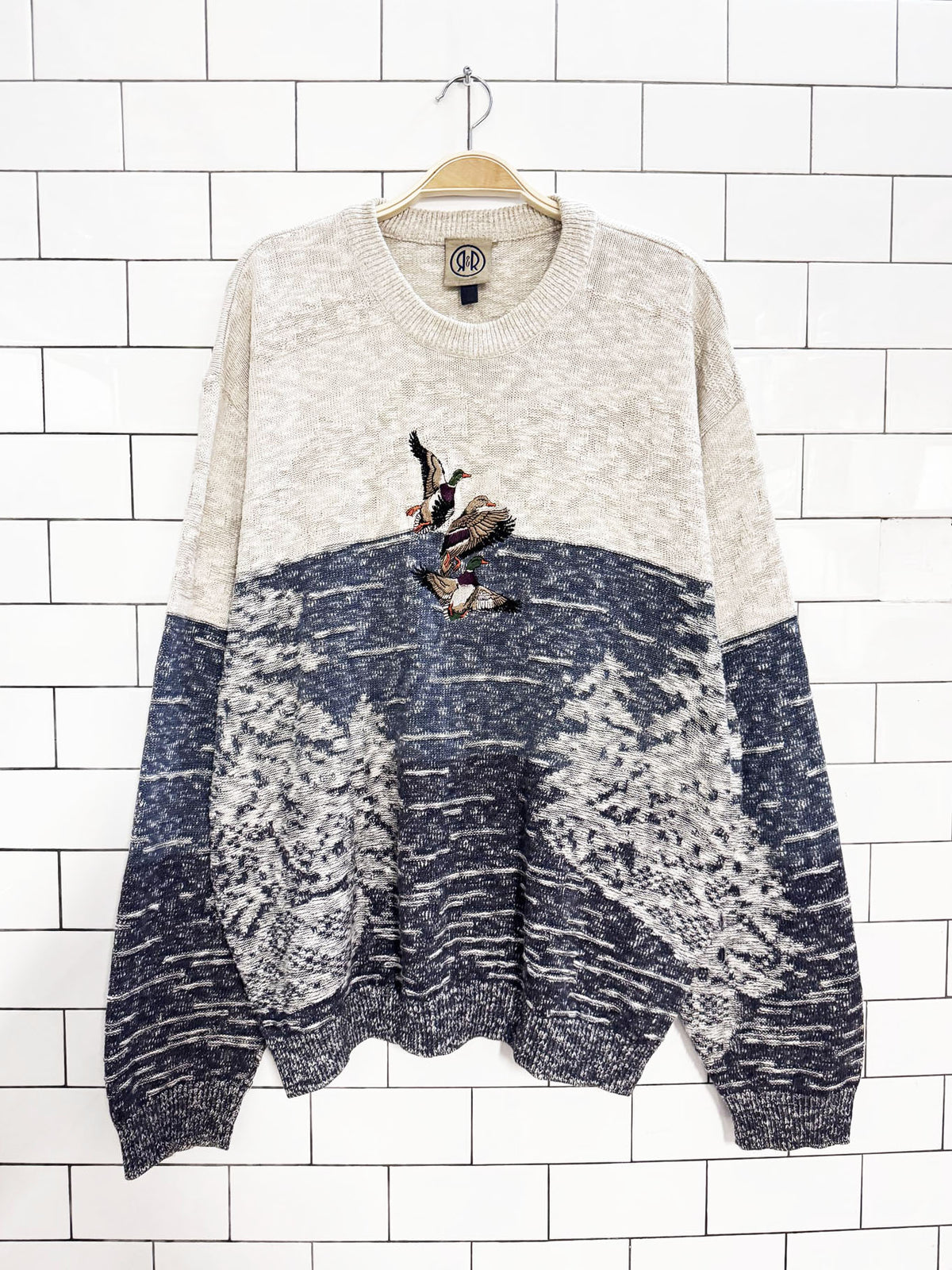 vintage 00s R&R embroidered ducks knit sweater