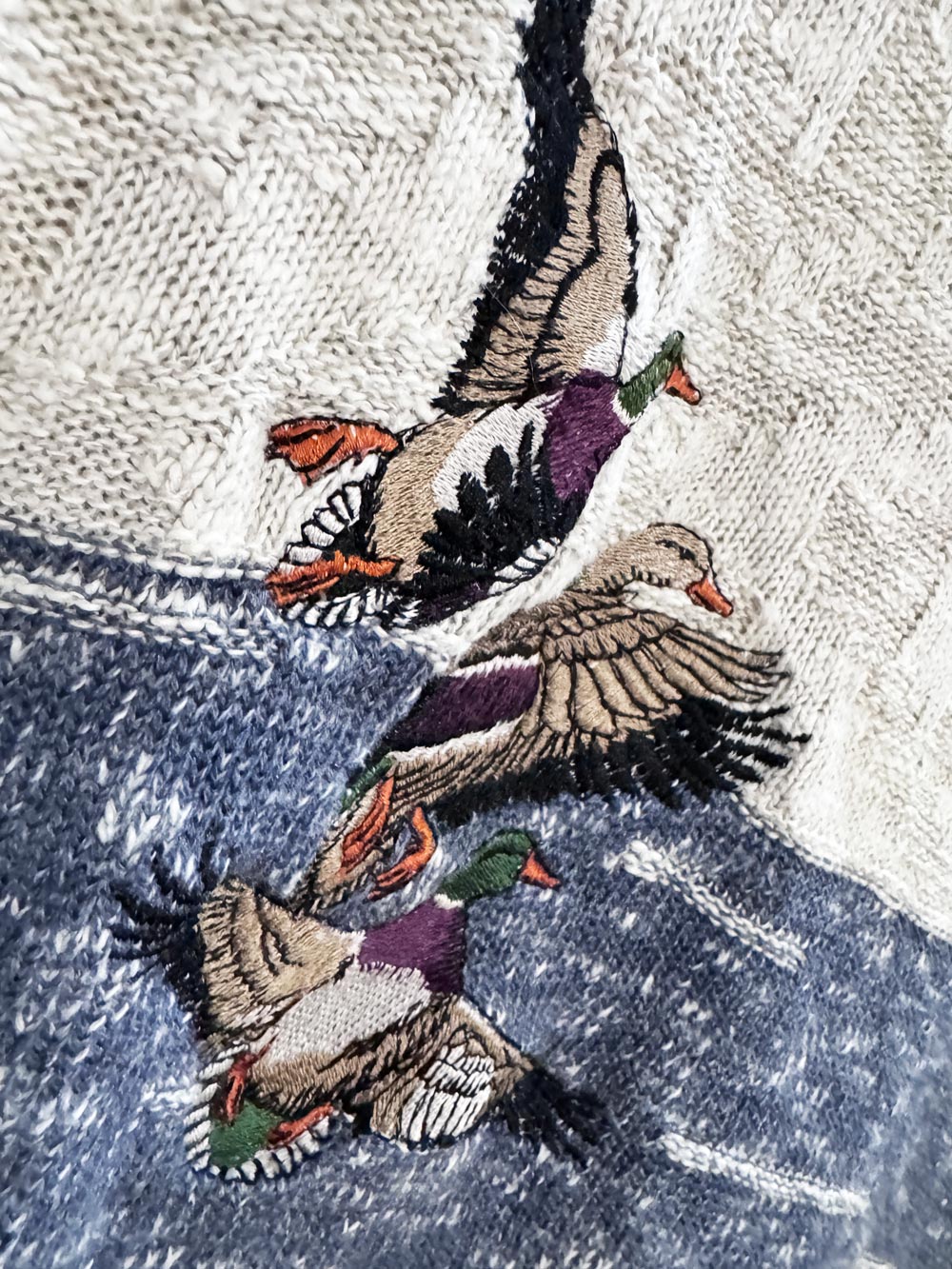 vintage 00s R&R embroidered ducks knit sweater