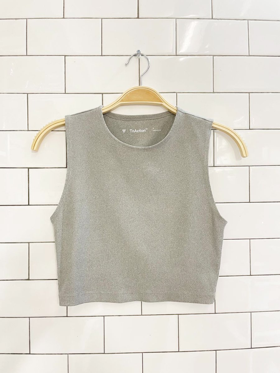 tna action high neck crop rib tank - good market thrift store