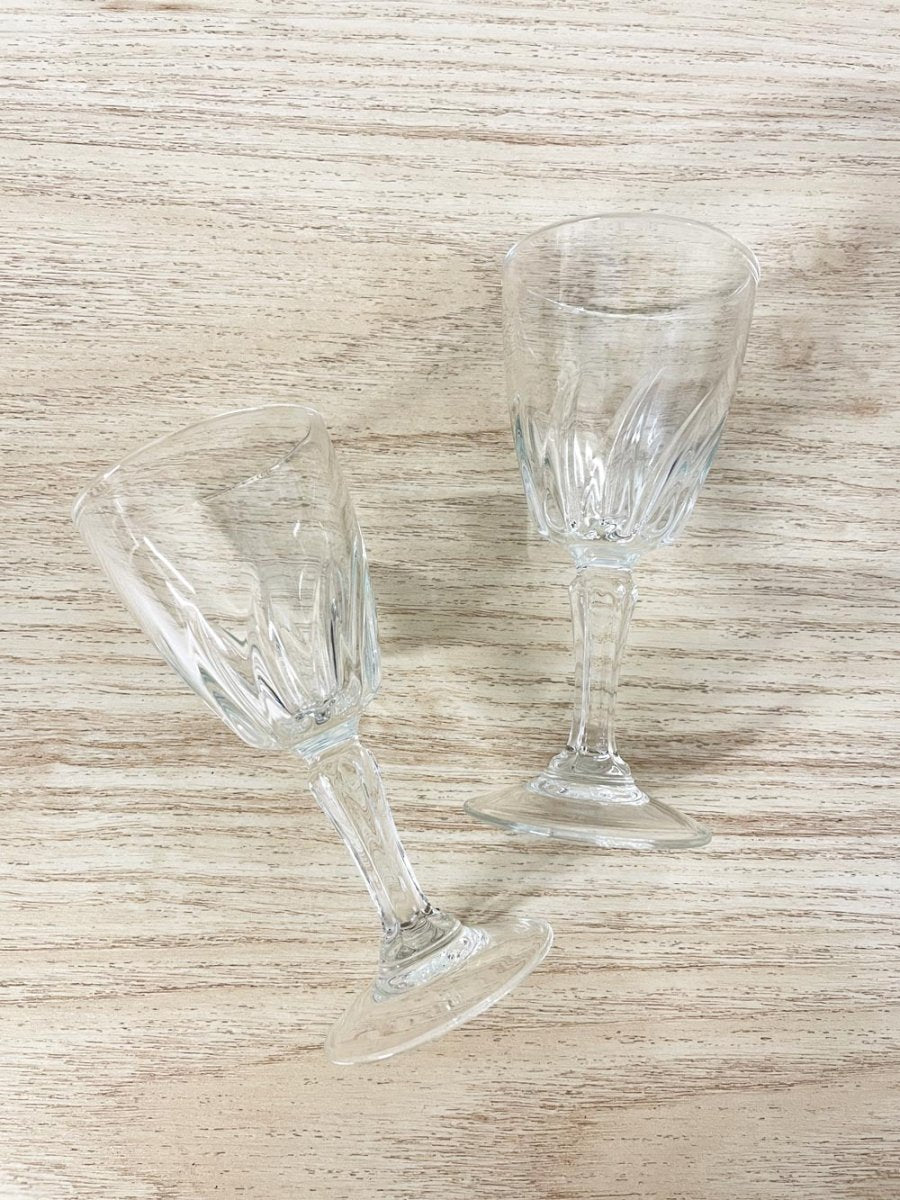 x2 vintage swirl crystal shot glasses - good market thrift store