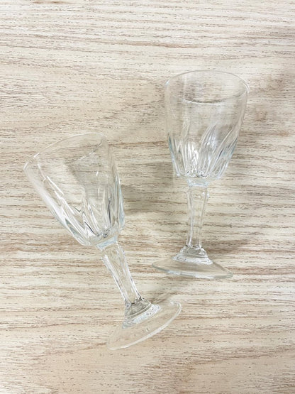 x2 vintage swirl crystal shot glasses - good market thrift store