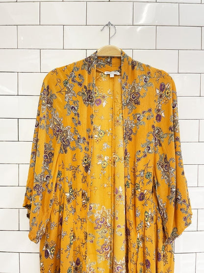 patrons of peace drape front floral kimono - good market thrift store