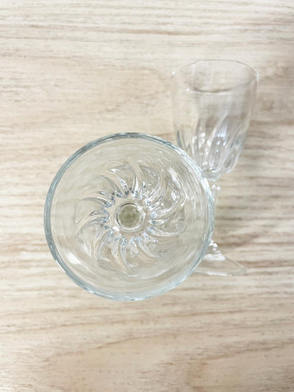 x2 vintage swirl crystal shot glasses - good market thrift store