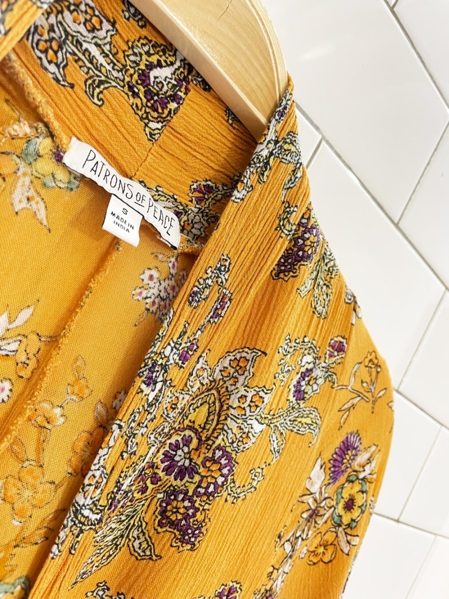 patrons of peace drape front floral kimono - good market thrift store