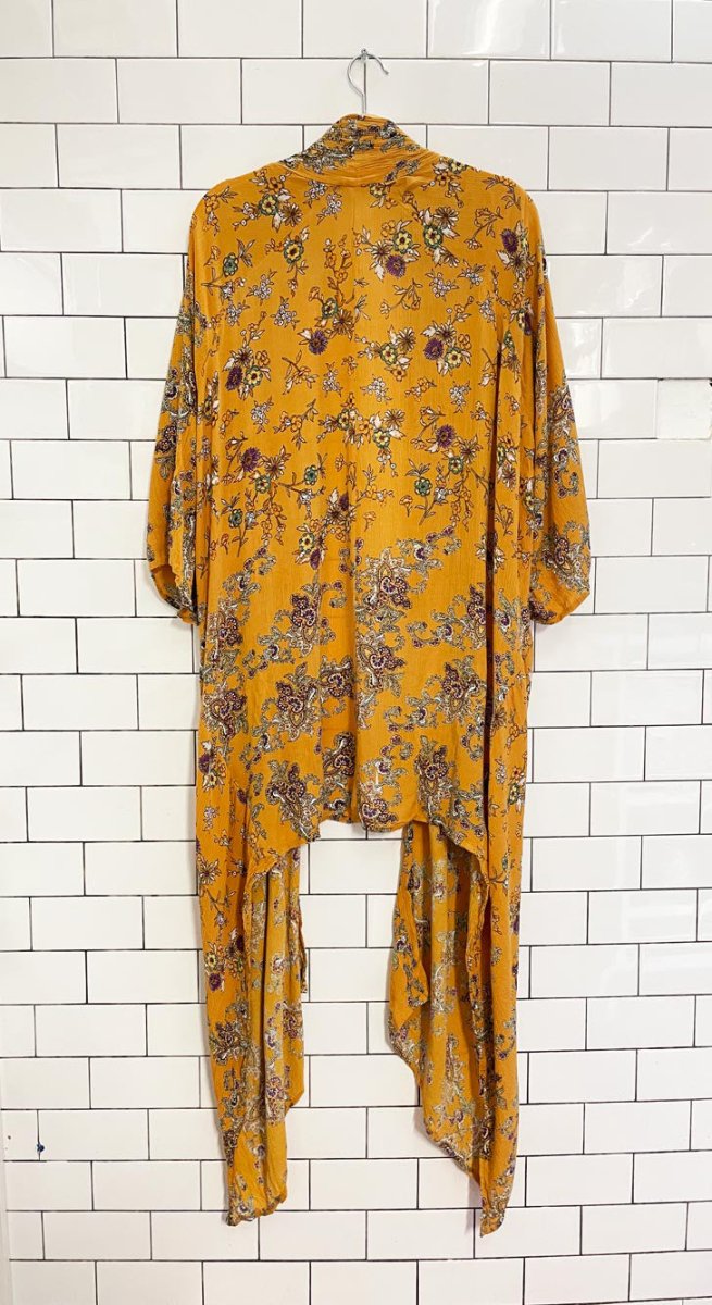 patrons of peace drape front floral kimono - good market thrift store