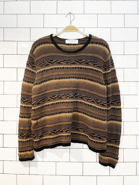 vintage jones new york stripe boxy knit pullover