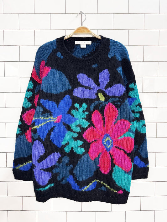 vintage the limited mohair-blend knit floral sweater