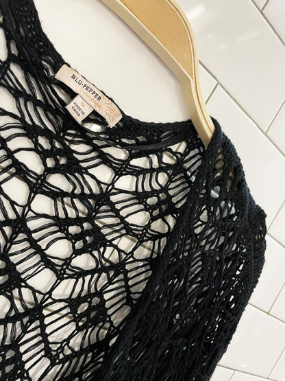 blu pepper vintage crochet fringe cardigan - good market thrift store