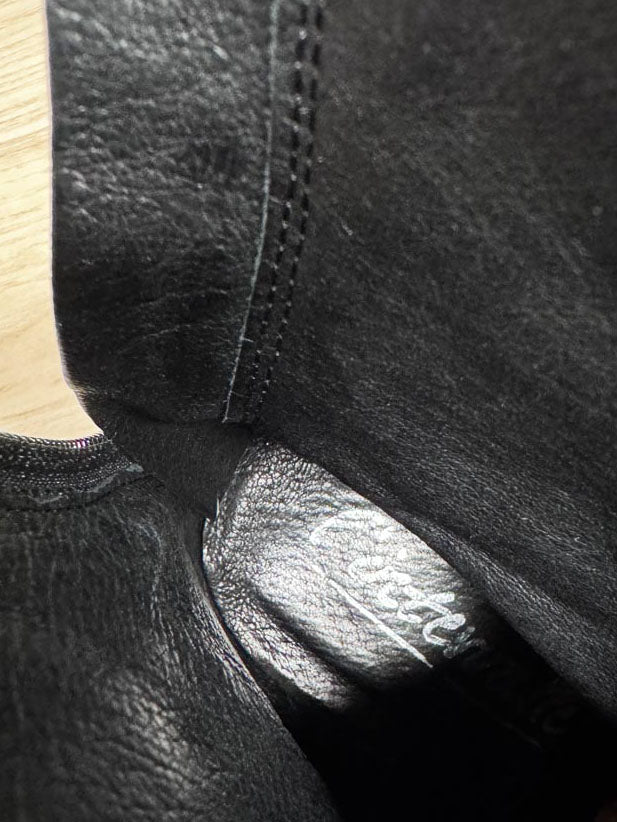 l'intervalle naplack leather patent square toe heeled boots | made in Spain