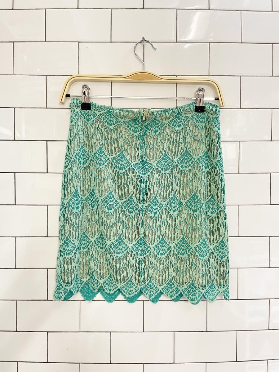 minkpink crochet lace mini skirt - good market thrift store