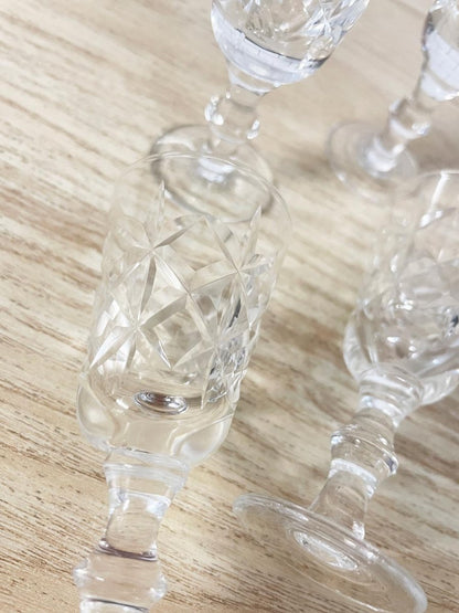 x4 vintage crystal shot glasses - good market thrift store