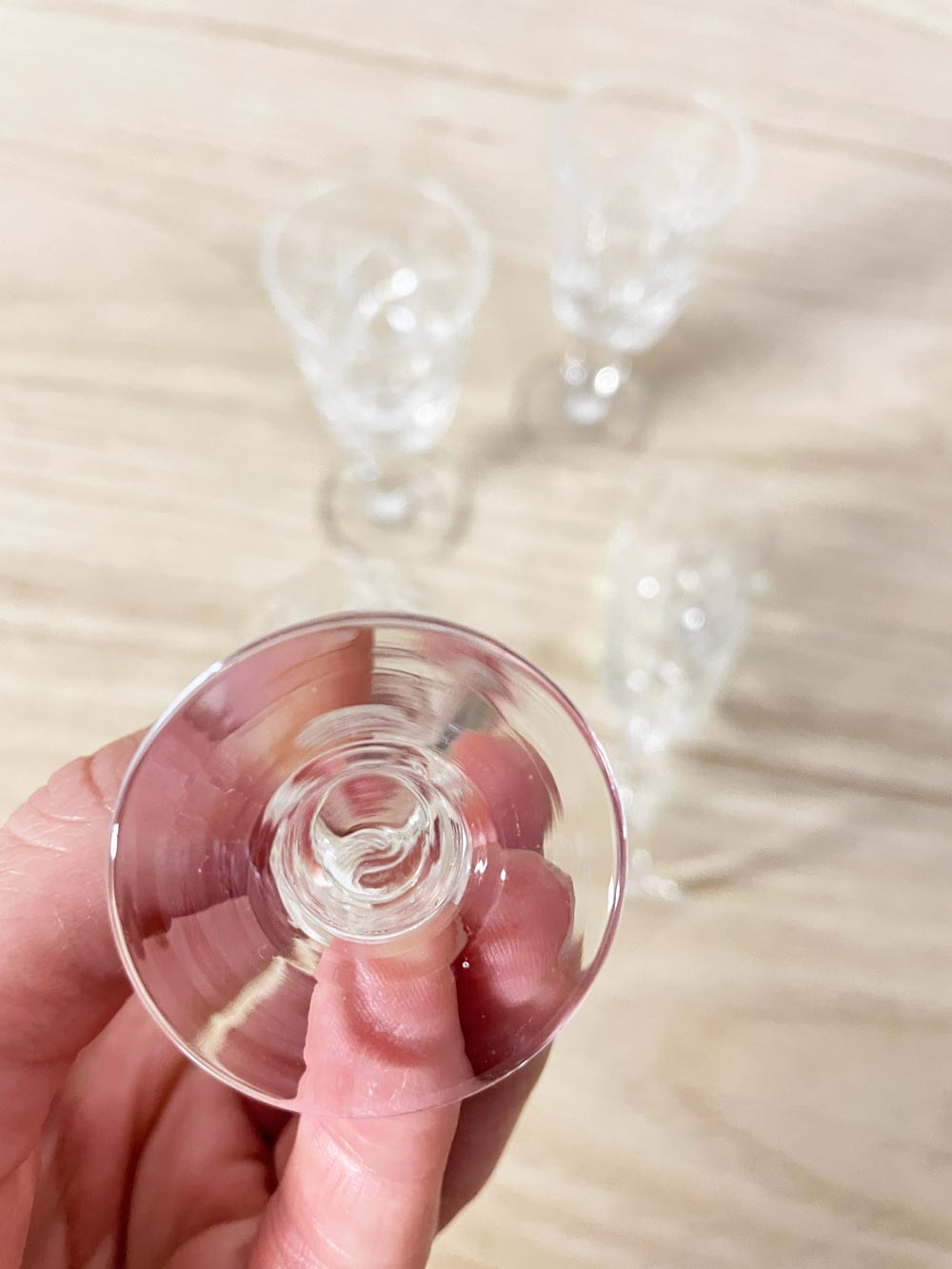 x4 vintage crystal shot glasses - good market thrift store