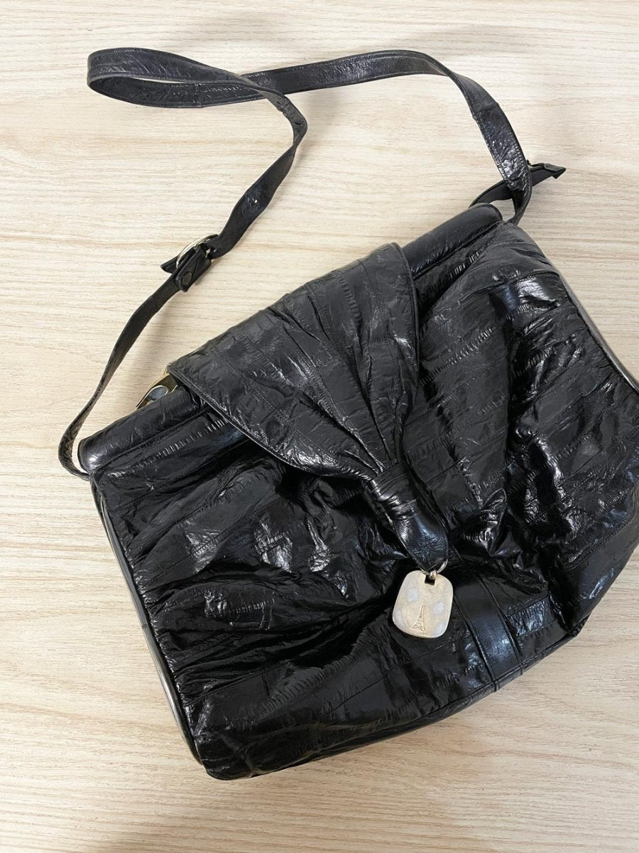 vintage 80s gianfranco lotti eelskin leather bag | made in Italy - good market thrift store