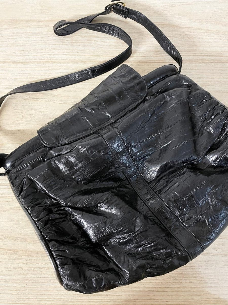 vintage 80s gianfranco lotti eelskin leather bag | made in Italy - good market thrift store