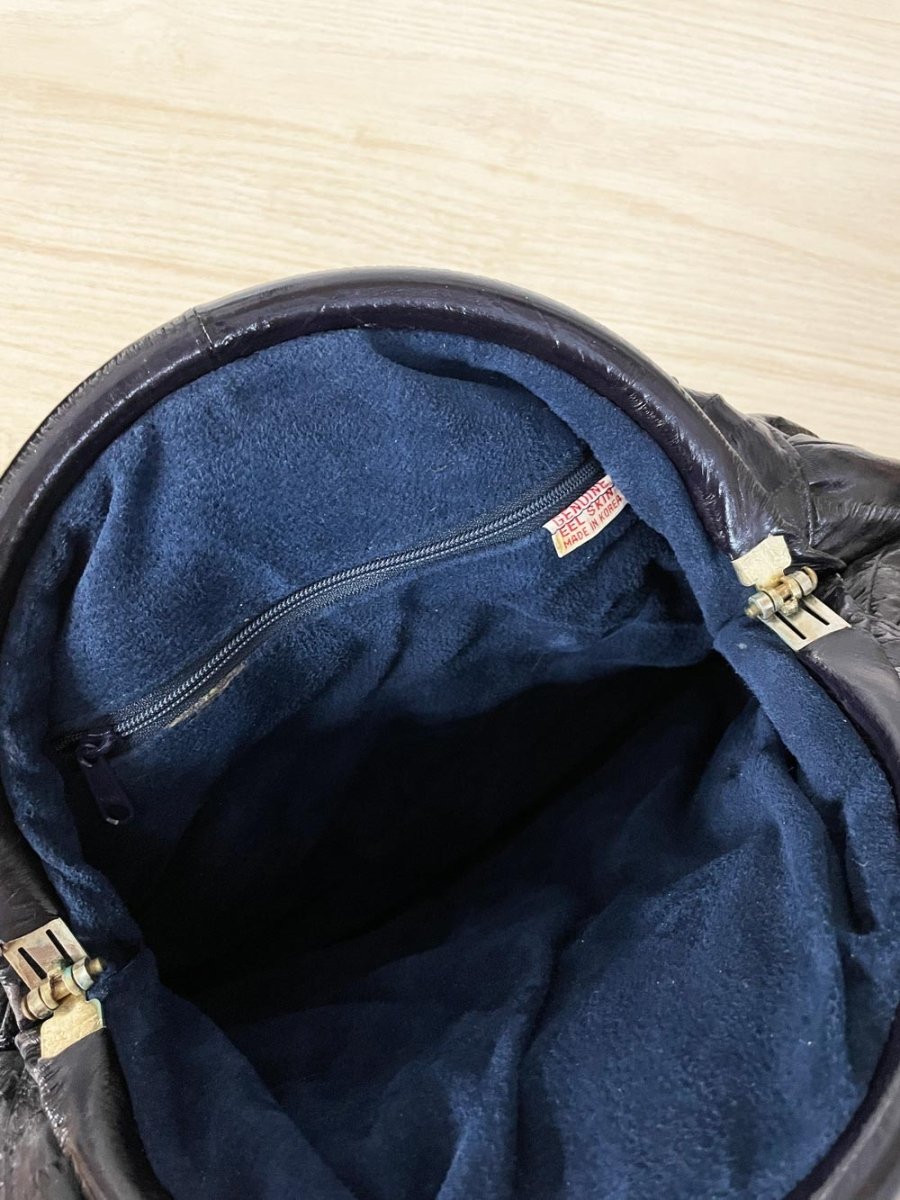 vintage 80s eelskin leather clutch | made in korea - good market thrift store