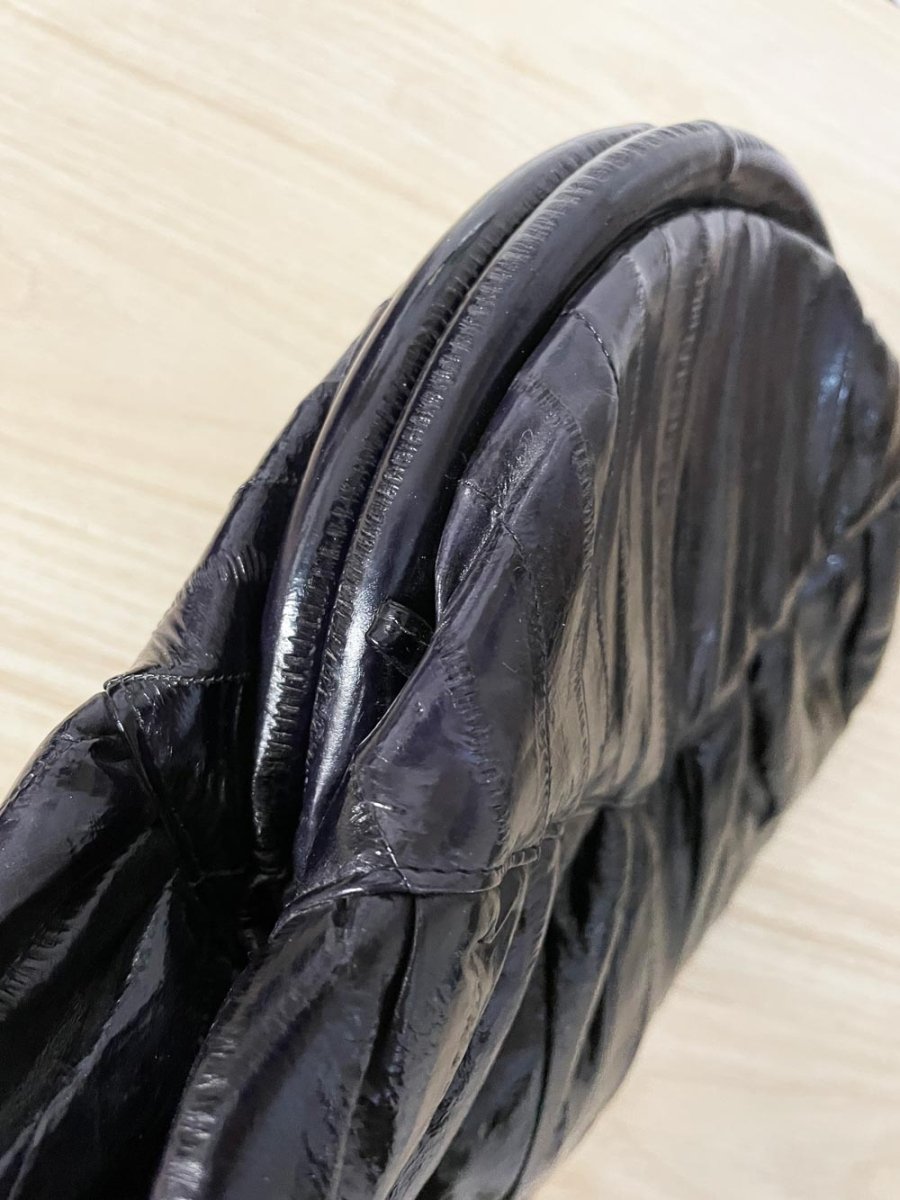 vintage 80s eelskin leather clutch | made in korea - good market thrift store