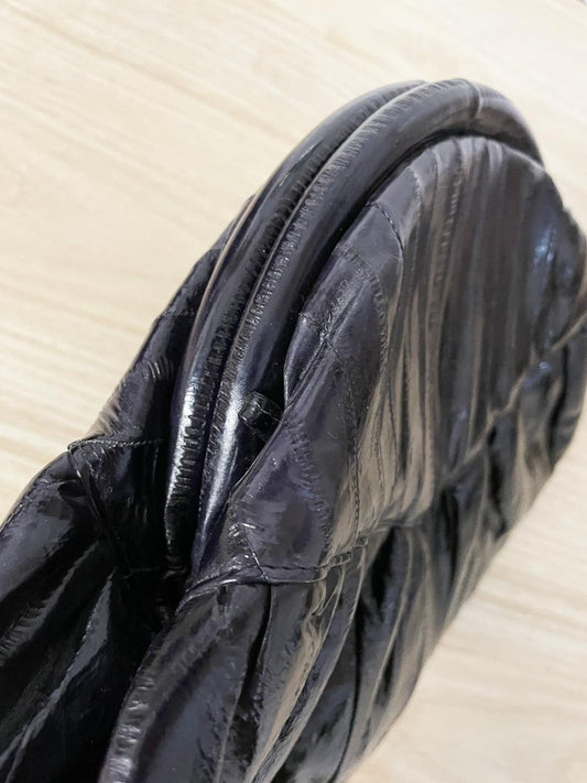 vintage 80s eelskin leather clutch | made in korea - good market thrift store