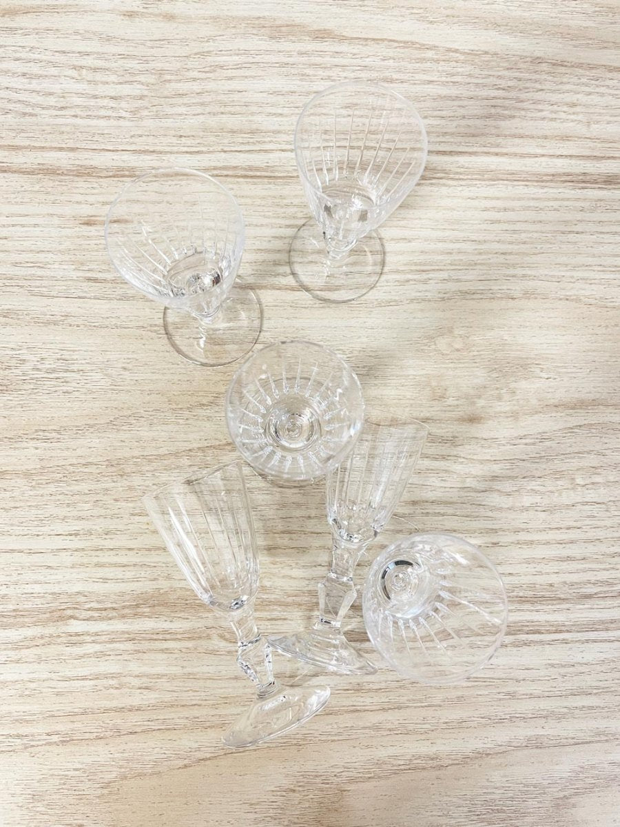x6 vintage crystal shot glasses - good market thrift store