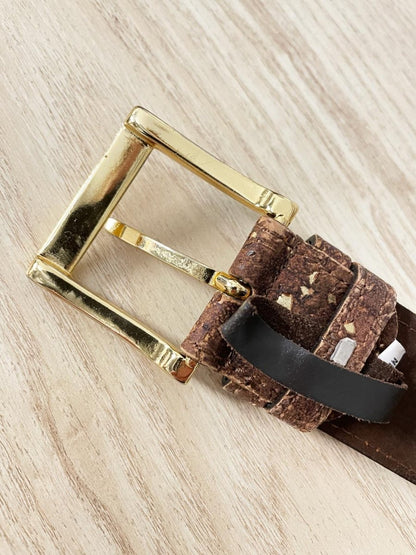 made in portugal leather cork belt - good market thrift store