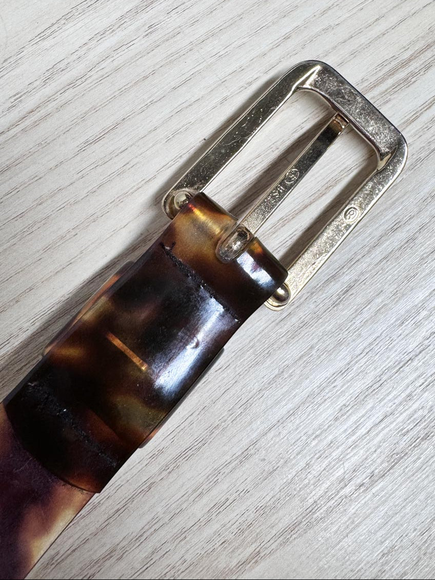vintage tortoise translucent plastic belt | made in USA