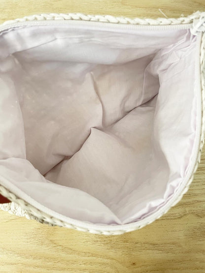 straw summer clutch with tassel zipper - good market thrift store