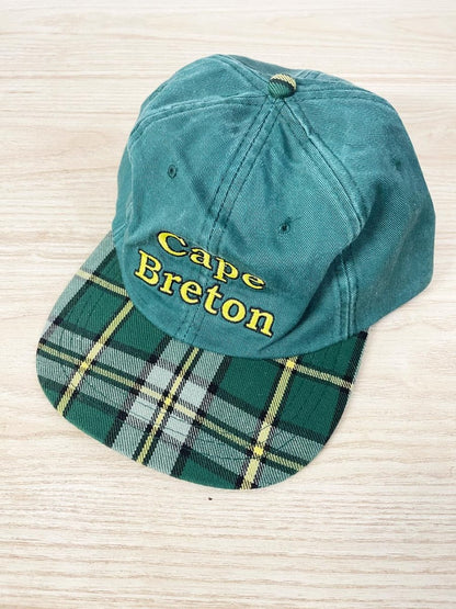 vintage 90s AJM cape breton plaid brim hat - good market thrift store