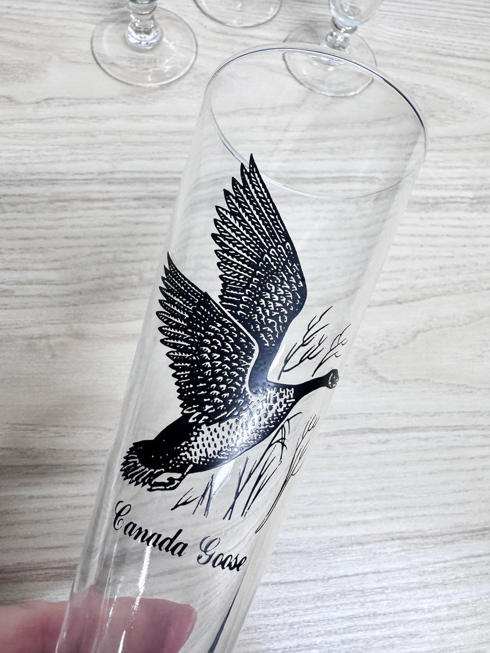 x4 vintage federal game birds glassware