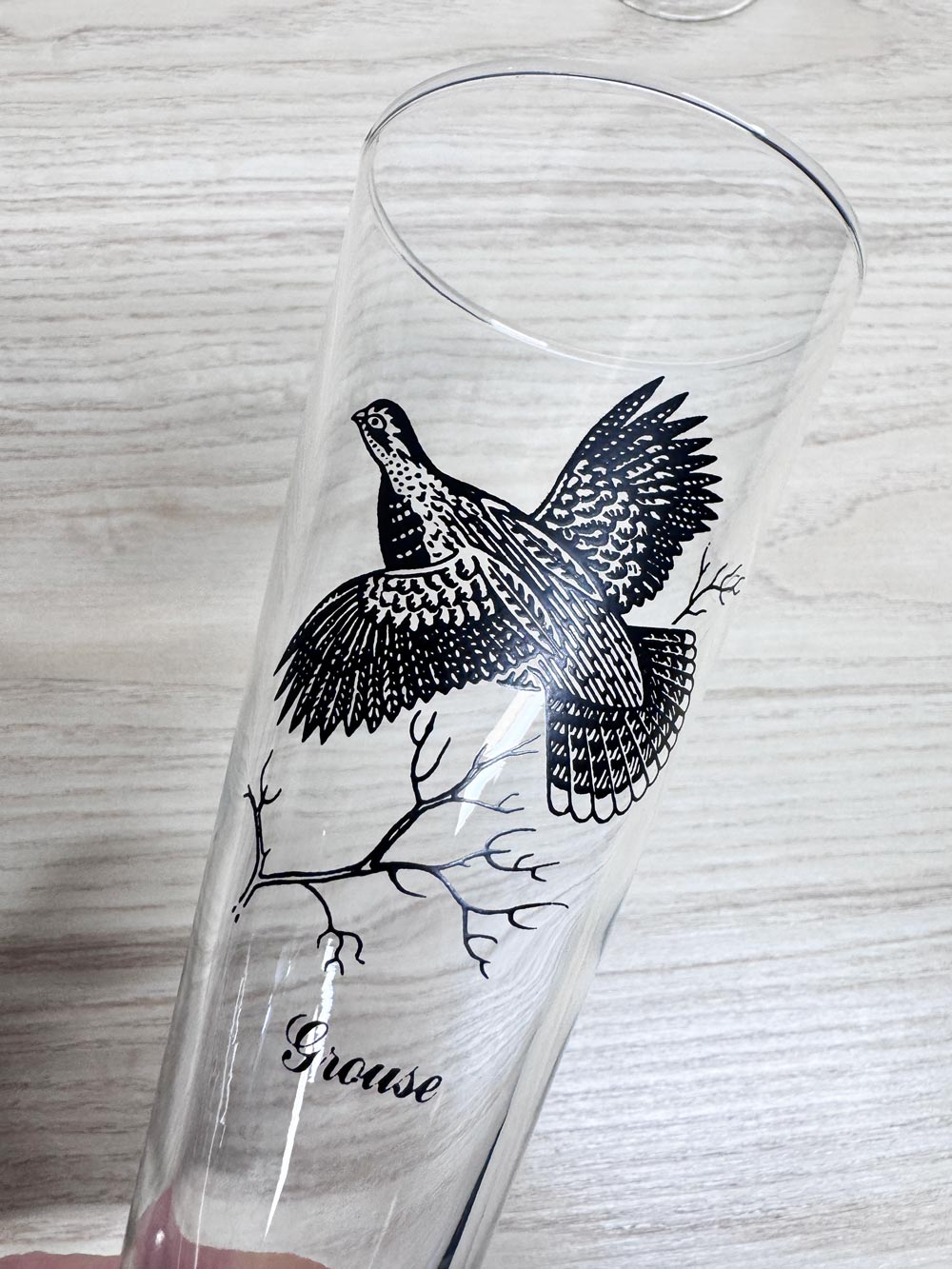 x4 vintage federal game birds glassware