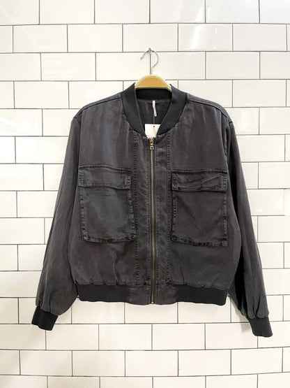yfb tencel bomber cargo jacket - good market thrift store