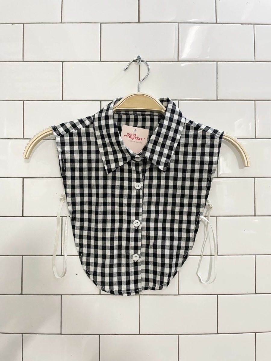 picabo black ginham collared dickie - good market thrift store