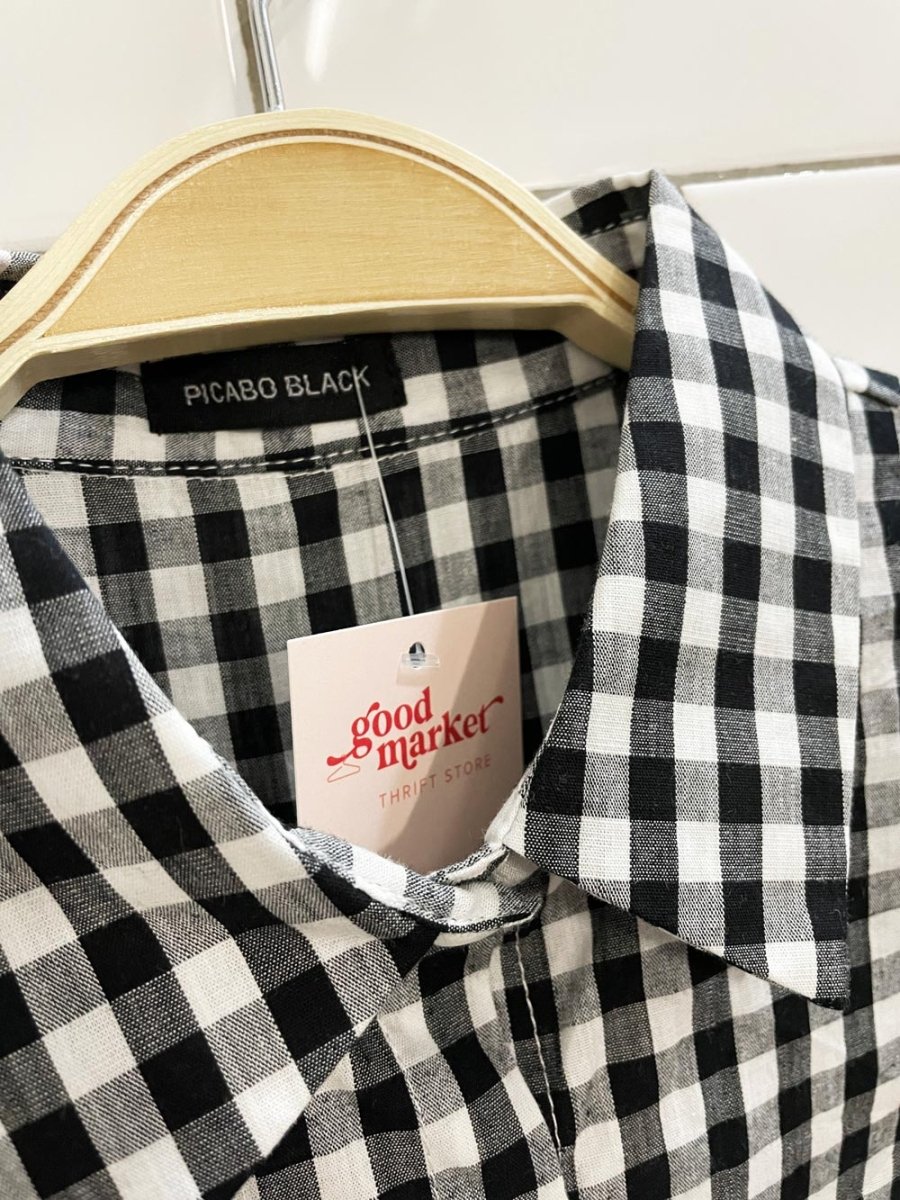 picabo black ginham collared dickie - good market thrift store