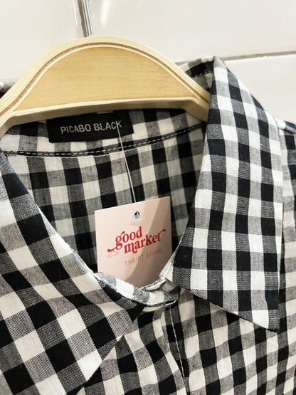 picabo black ginham collared dickie - good market thrift store
