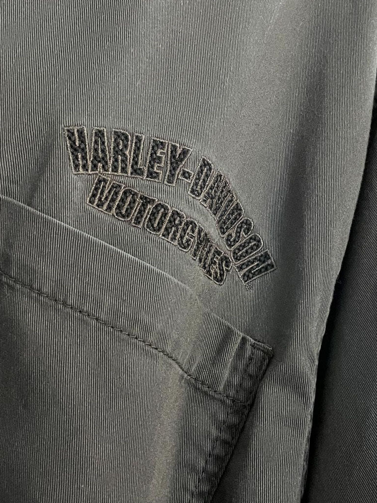 vintage harley davidson motorcycles embroidered full button shirt