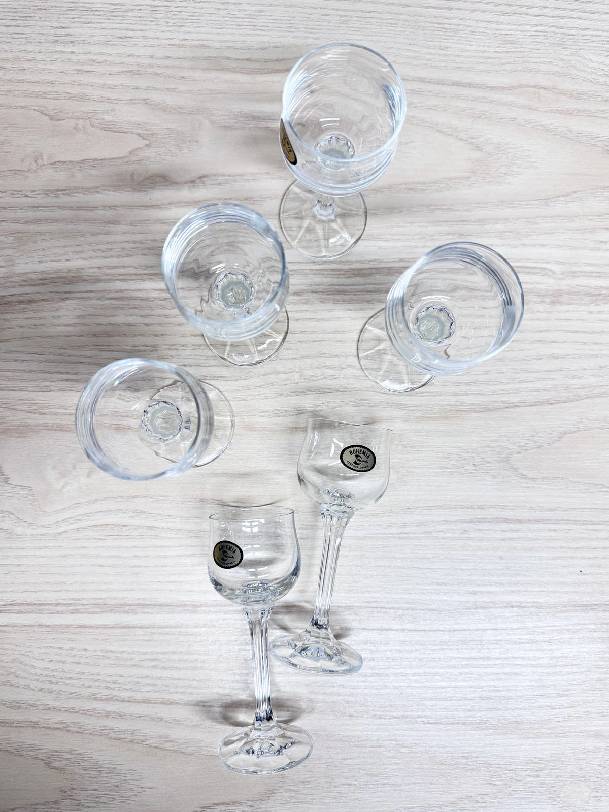 x6 vintage bomemia crystal shot glasses