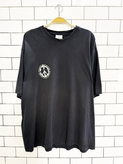 h&m peace anytime soon graphic tee - good market thrift store